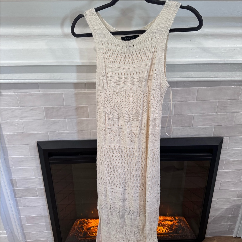 Tahari Cream Knit Dress